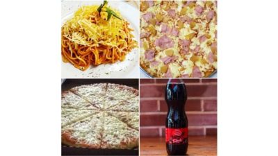Combo#2 (1espaguetis + 2 pizzas + Bebida)